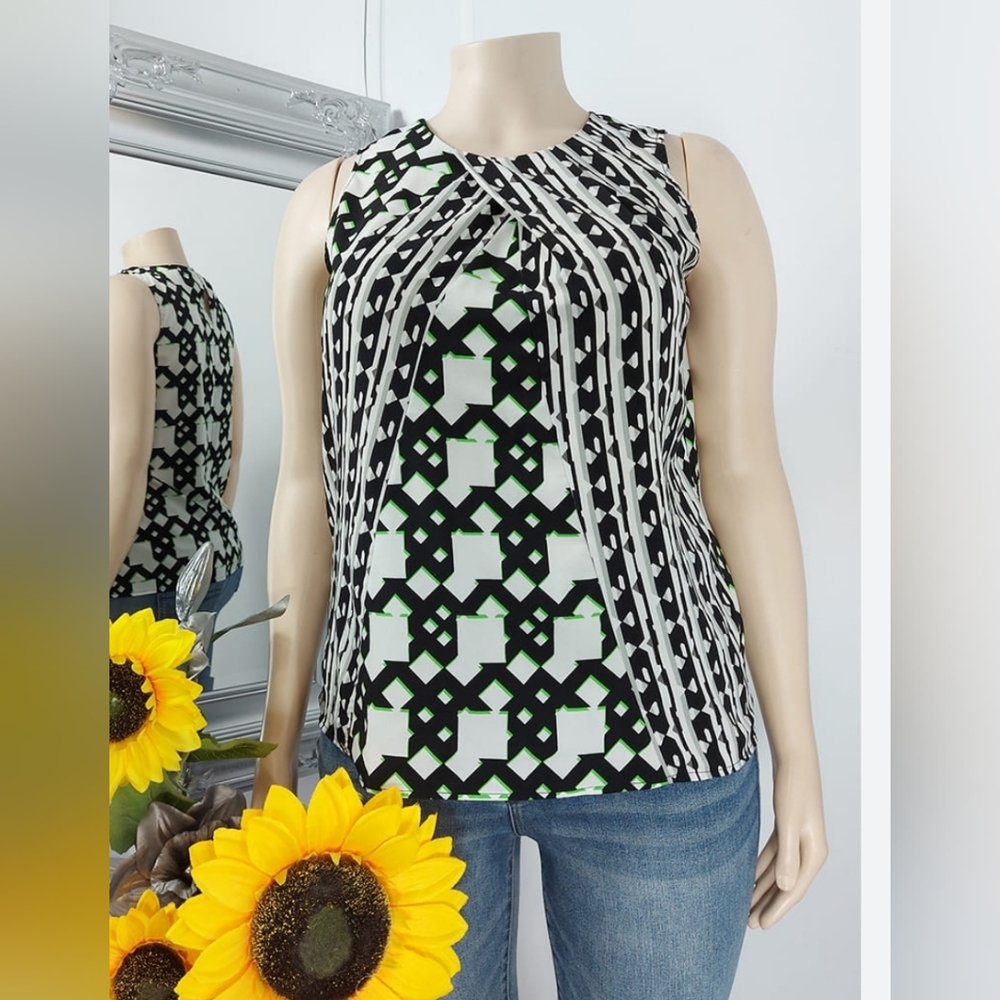 Peter Pilotto for Target Geometric Sleeveless Blouse XS NWOT - Picture 2 of 9